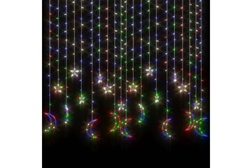 Lysslynge stjerne og måne med fjernkontroll 345 LED - Svart - Belysning - Julebelysning - Øvrig julebelysning