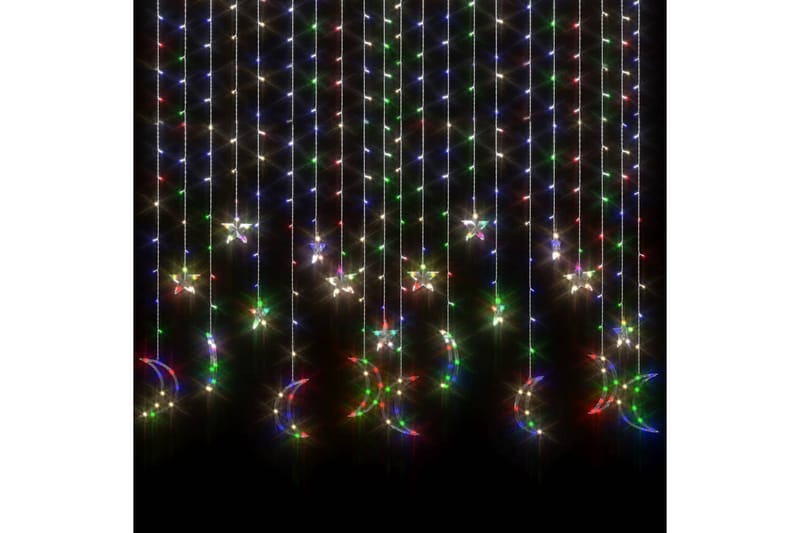Lysslynge stjerne og måne med fjernkontroll 345 LED - Svart - Øvrig julebelysning