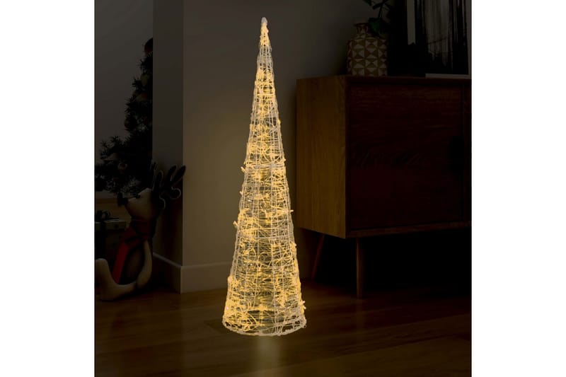 Dekorativ LED-lyskjegle akryl varmhvit 120 cm - Hvit - Julelys ute