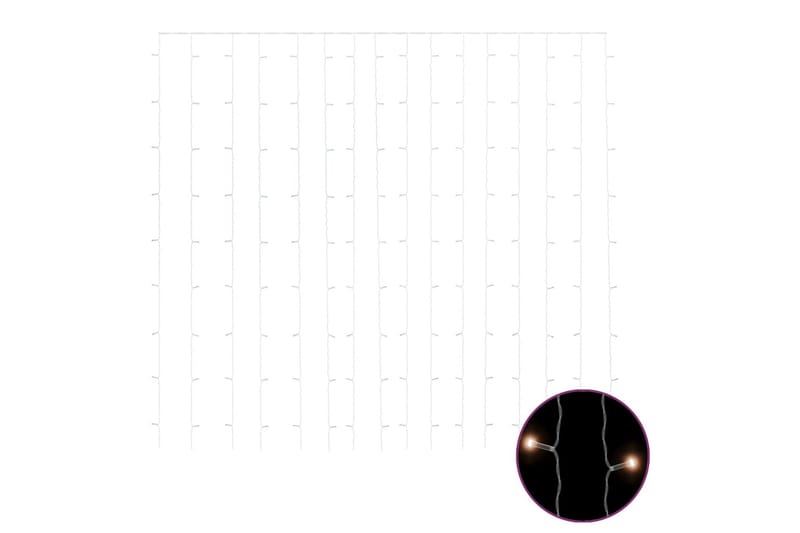 Eventyrlysgardin 3x3 m 300 LED varmhvit 8 funksjoner - Hvit - Belysning - Julebelysning - Julelys ute