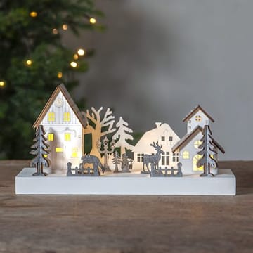 Fauna innendørs dekorasjonsbelysning 28 cm - hvit og grå - Belysning - Julebelysning - Øvrig julebelysning