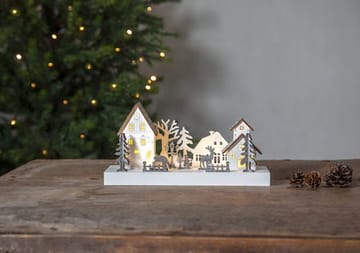 Fauna innendørs dekorasjonsbelysning 28 cm - hvit og grå - Belysning - Julebelysning - Øvrig julebelysning