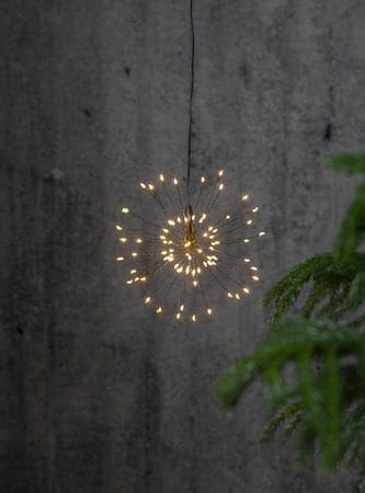 Firework hengende dekorasjon med belysning 16 cm - svart - Belysning - Julebelysning - Øvrig julebelysning