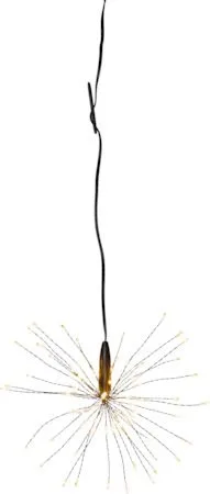 Firework hengende dekorasjon med belysning 16 cm, svart