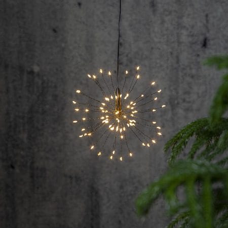 Firework hengende dekorasjon med belysning 16 cm - svart - Belysning - Julebelysning - Øvrig julebelysning