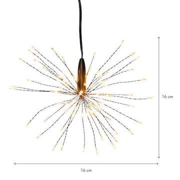 Firework hengende dekorasjon med belysning 16 cm - svart - Belysning - Julebelysning - Øvrig julebelysning