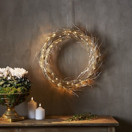 Fizzy krans med belysning 45 cm - gull - Belysning - Julebelysning - Øvrig julebelysning