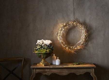Fizzy krans med belysning 45 cm - gull - Belysning - Julebelysning - Øvrig julebelysning