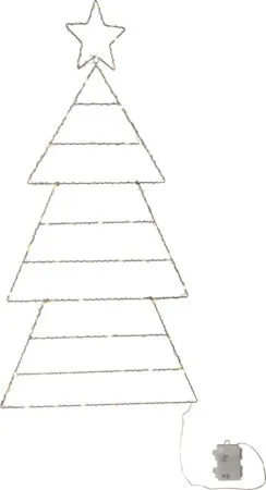Folde silhuettbelysning juletre 90 cm, sølv