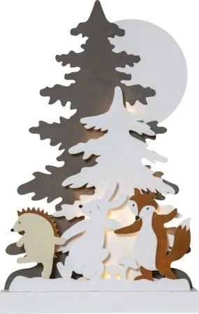 Forest Friends innendørs dekorasjonsbelysning 28 cm, flerfarget
