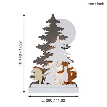 Forest Friends innendørs dekorasjonsbelysning 28 cm - flerfarget - Belysning - Julebelysning - Øvrig julebelysning