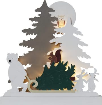 Forest Friends innendørsdekorasjon med belysning 37 cm - flerfarget - Belysning - Julebelysning - Øvrig julebelysning