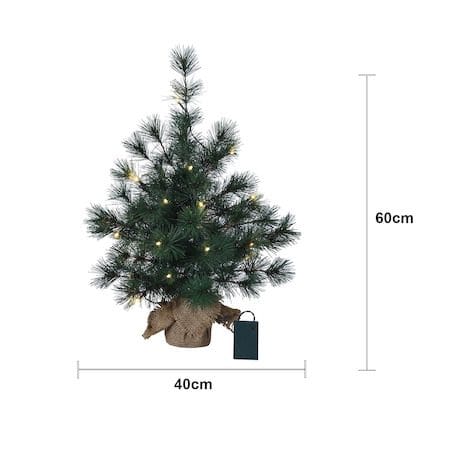 Furu lite juletre med belysning 60 cm - grønn - Belysning - Julebelysning - Øvrig julebelysning