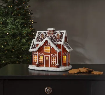 Gingerville innendørsdekorasjon med belysning 26 cm - brun - Belysning - Julebelysning - Øvrig julebelysning