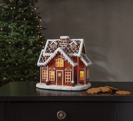 Gingerville innendørsdekorasjon med belysning 26 cm - brun - Belysning - Julebelysning - Øvrig julebelysning