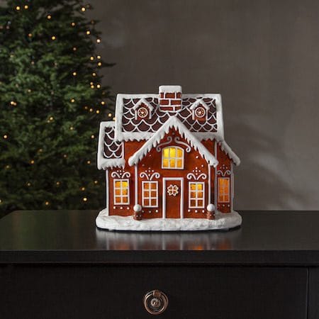 Gingerville innendørsdekorasjon med belysning 26 cm - brun - Belysning - Julebelysning - Øvrig julebelysning