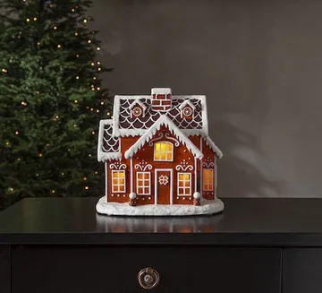 Gingerville innendørsdekorasjon med belysning 26 cm - brun - Belysning - Julebelysning - Øvrig julebelysning