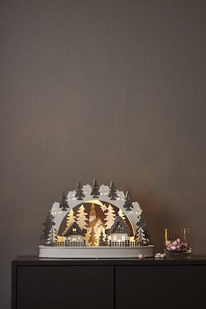 Grauberg Innendørs dekorasjonsbelysning 42 cm - hvit og grå - Belysning - Julebelysning - Øvrig julebelysning