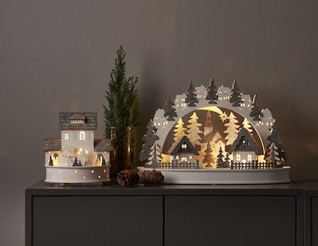 Grauberg Innendørs dekorasjonsbelysning 42 cm - hvit og grå - Belysning - Julebelysning - Øvrig julebelysning