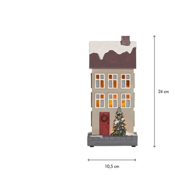 Hus innendørsdekorasjon med julebelysning 24 cm - beige - Belysning - Julebelysning - Øvrig julebelysning