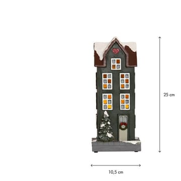 Hus innendørsdekorasjon med julebelysning 25 cm - grønn - Belysning - Julebelysning - Øvrig julebelysning