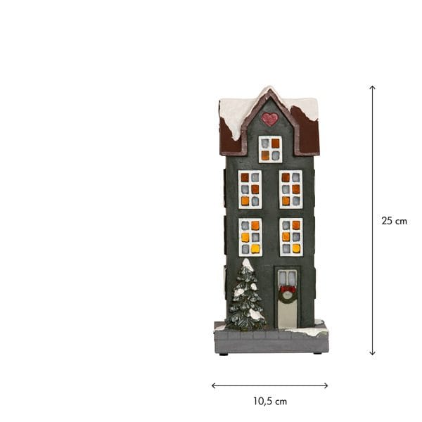Hus innendørsdekorasjon med julebelysning 25 cm - grønn - Belysning - Julebelysning - Øvrig julebelysning