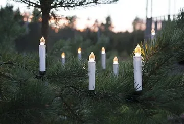John juletrebelysning - hvit med grønne klips - Belysning - Julebelysning - Julelys