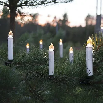 John juletrebelysning - hvit med grønne klips - Belysning - Julebelysning - Julelys