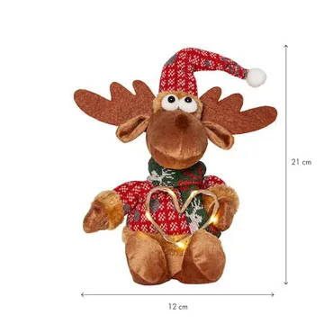 Joylight dekorasjonsfigur 12 cm - brun med røde, grønne og hvite detaljer - Belysning - Julebelysning - Øvrig julebelysning