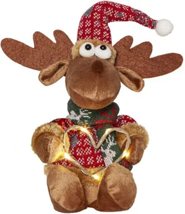 Joylight dekorasjonsfigur 12 cm - brun med røde, grønne og hvite detaljer - Belysning - Julebelysning - Øvrig julebelysning