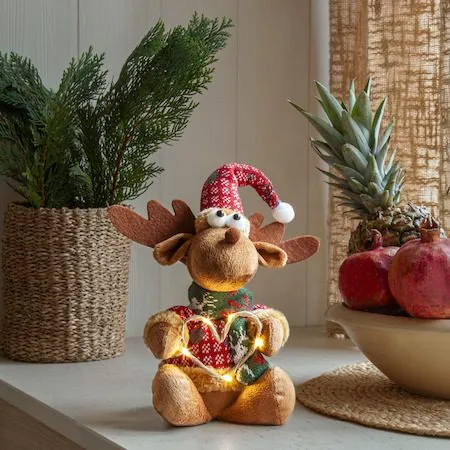 Joylight dekorasjonsfigur 12 cm - brun med røde, grønne og hvite detaljer - Belysning - Julebelysning - Øvrig julebelysning