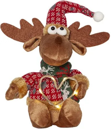 Joylight dekorasjonsfigur 12 cm - brun med røde, grønne og hvite detaljer - Belysning - Julebelysning - Øvrig julebelysning