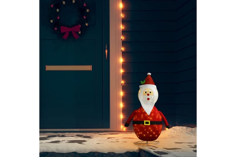 Dekorativ julenissefigur LED luksusstoff 60 cm - Rød - Julelys ute