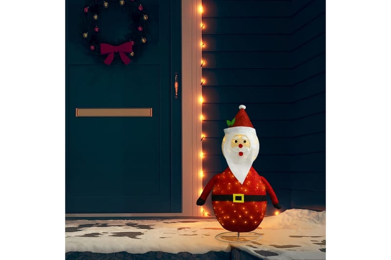 Dekorativ julenissefigur LED luksusstoff 90 cm - Rød - Julelys ute