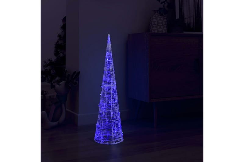 Dekorativ LED-lyskjegle akryl blå 90 cm - Blå - Belysning - Julebelysning - Julelys ute