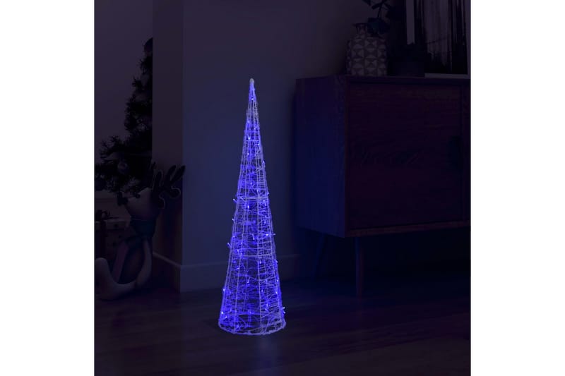 Dekorativ LED-lyskjegle akryl blå 90 cm - Blå - Julelys ute