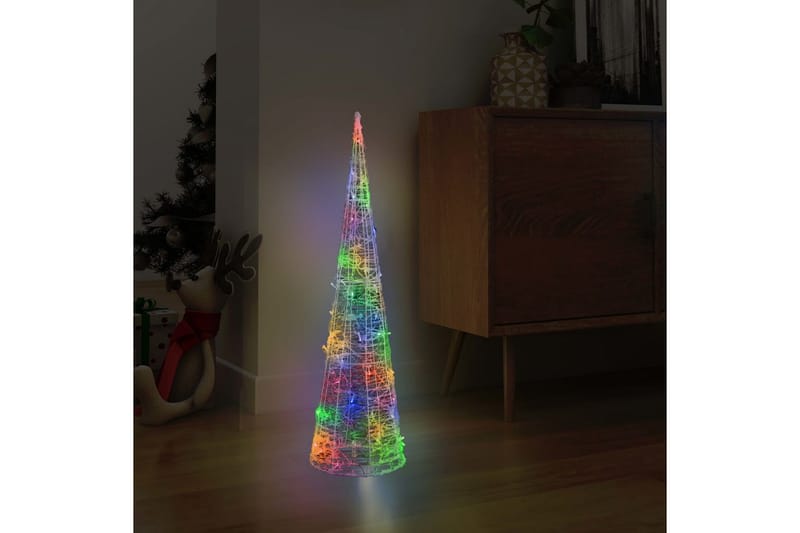 Dekorativ LED-lyskjegle akryl flerfarget 90 cm - Flerfarget - Belysning - Julebelysning - Julelys ute