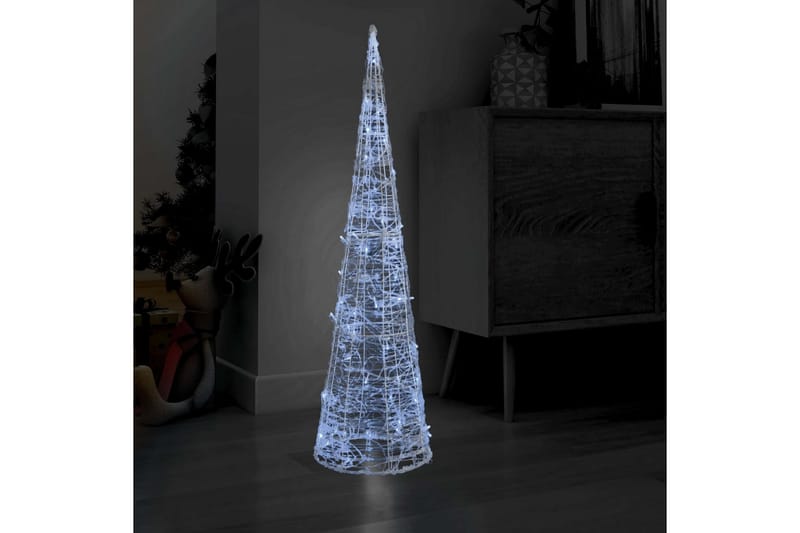 Dekorativ LED-lyskjegle akryl kaldhvitt 120 cm - Hvit - Julelys ute