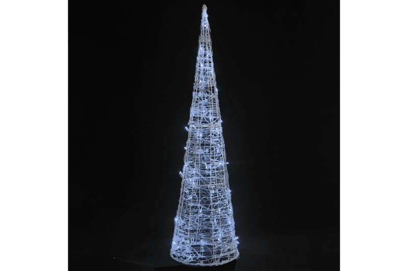 Dekorativ LED-lyskjegle akryl kaldhvitt 120 cm - Hvit - Julelys ute
