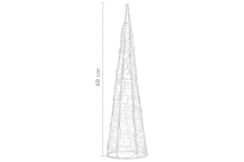 Dekorativ LED-lyskjegle akryl kaldhvitt 60 cm - Hvit - Julelys ute