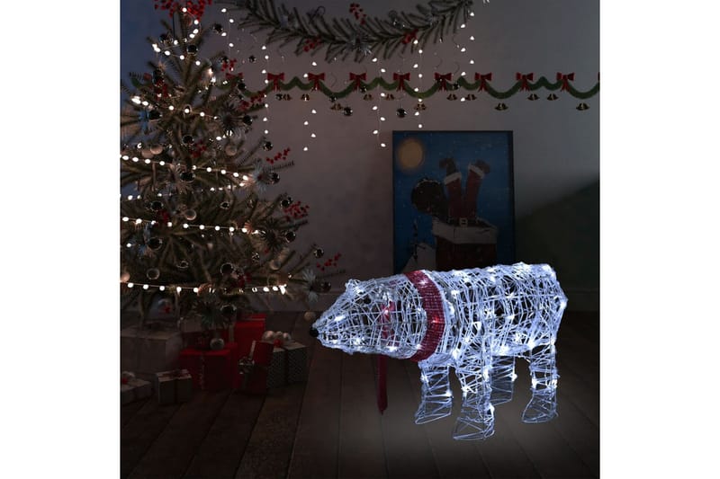Dekorativt julelys bjørn 45 lysdioder 71x20x38 cm akryl - Julelys ute