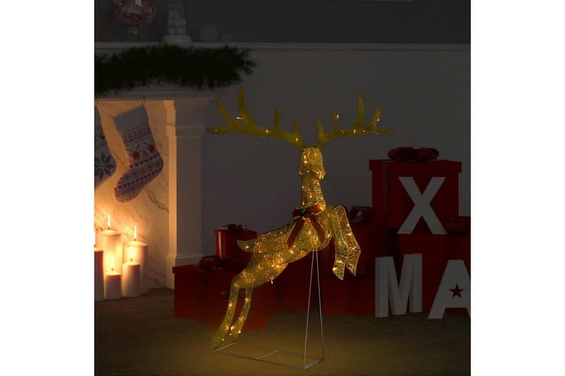 Flygende julereinsdyr 120 LED gull varmhvit - Gull - Julelys ute