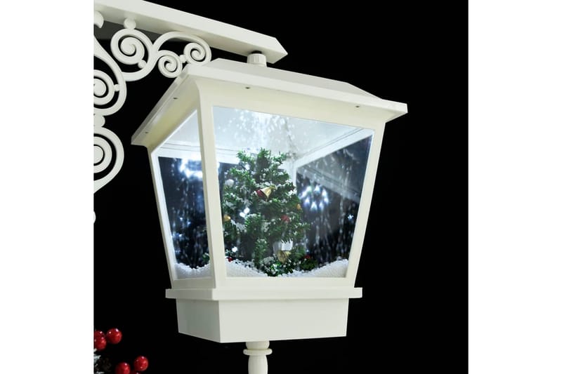 Julegatelampe med julenisse hvit og rød 81x40x188 cm PVC - Hvit - Julelys ute