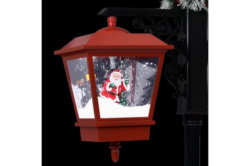 Julegatelampe med julenisse svart & rød 81x40x188 cm PVC - Julelys ute