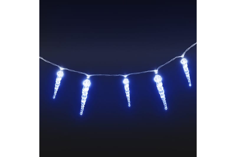 Julelys istappformet 40 stk blå akryl fjernkontroll - Blå - Julelys ute