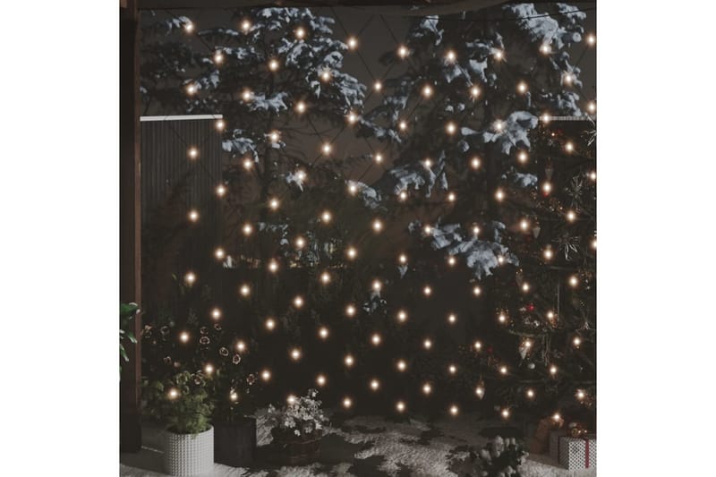 Julenettlys varmhvit 3x2m 204 lysdioder innendørs & utendørs - Hvit - Julelys ute