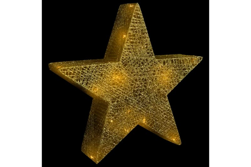 Julepynt stjerner 3 stk gull netting LED utendørs innendørs - Gull - Julelys ute