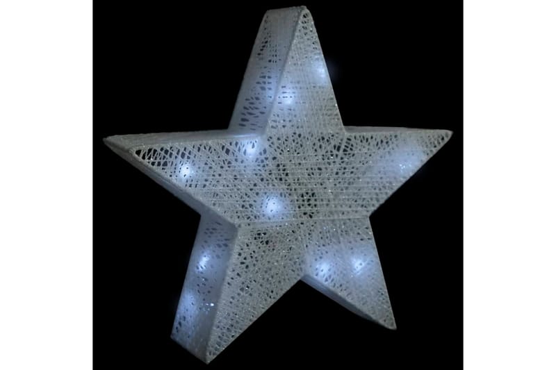 Julepynt stjerner 3 stk hvit netting LED utendørs innendørs - Hvit - Julelys ute