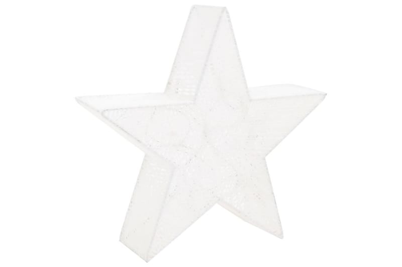 Julepynt stjerner 3 stk hvit netting LED utendørs innendørs - Hvit - Julelys ute
