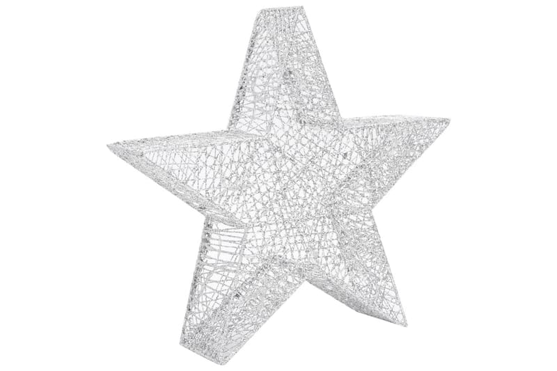 Julepynt stjerner 3 stk sølv netting LED utendørs innendørs - Silver - Julelys ute